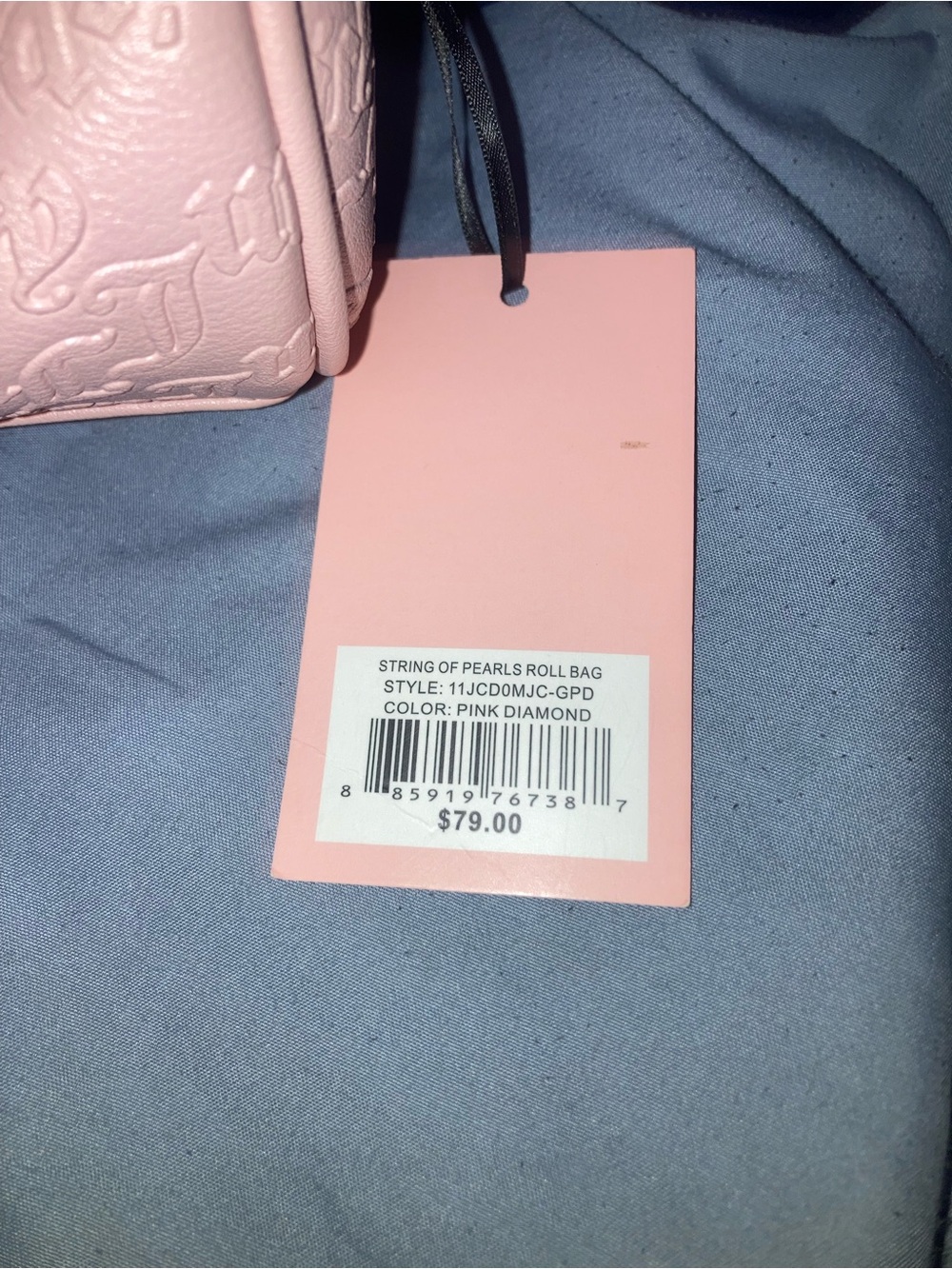 Juicy Couture Light Pink Embossed Logo Roll Bag/Mini Crossbody - Picture 6 of 6